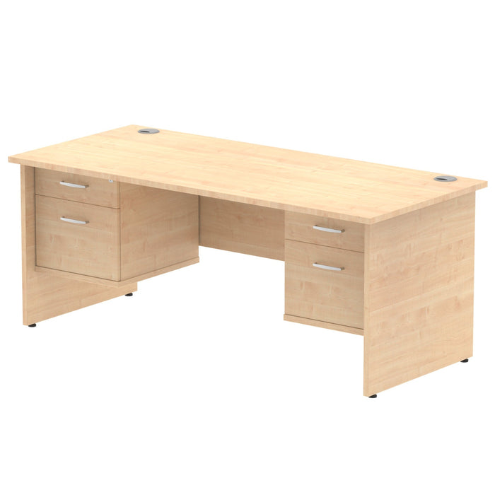 Impulse Panel End Straight Desk With Fixed Pedestal