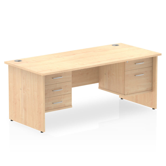 Impulse Panel End Straight Desk With Fixed Pedestal