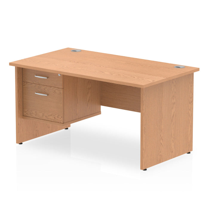 EE - Impulse 1400mm Panel End Straight Desk With Single Fixed Pedestal