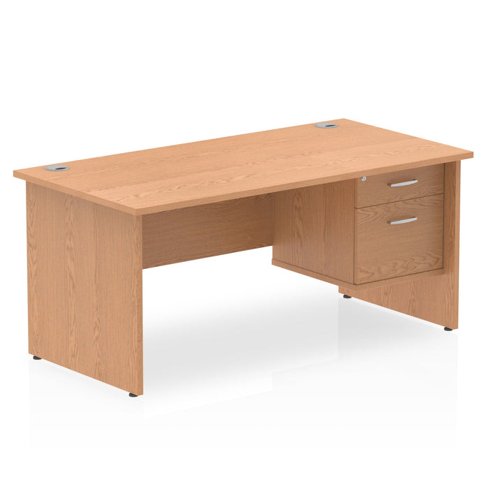 OE - Impulse 1600mm Panel End Straight Desk With Single Fixed Pedestal