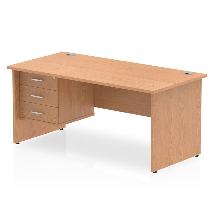 EE - Impulse 1600mm Panel End Straight Desk With Single Fixed Pedestal