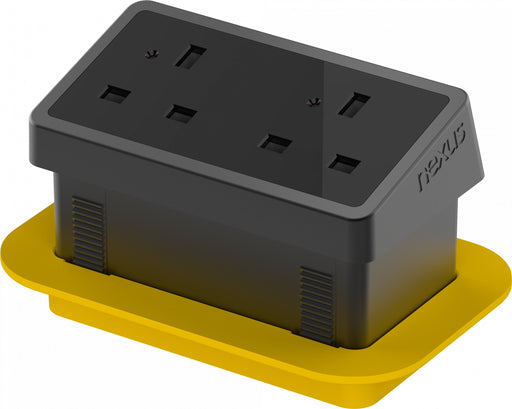 Rectangular In-Desk Power Module | 1 Outlet | No USB | Black/Black