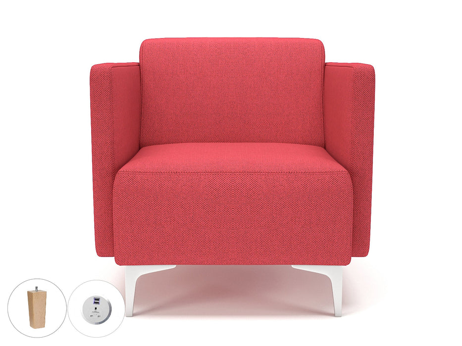 Napa Slim Arm 75cm Wide Armchair in Camira Era Fabric with Socket