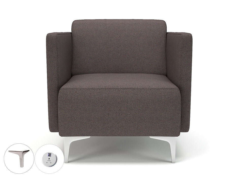 Napa Slim Arm 75cm Wide Armchair in Camira Era Fabric with Socket