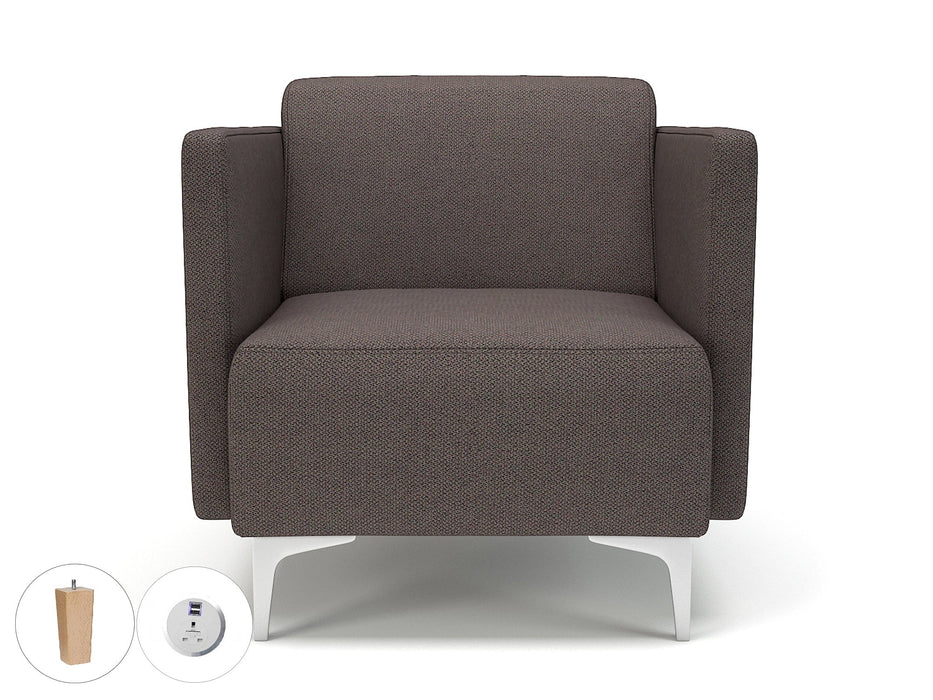 Napa Slim Arm 75cm Wide Armchair in Camira Era Fabric with Socket