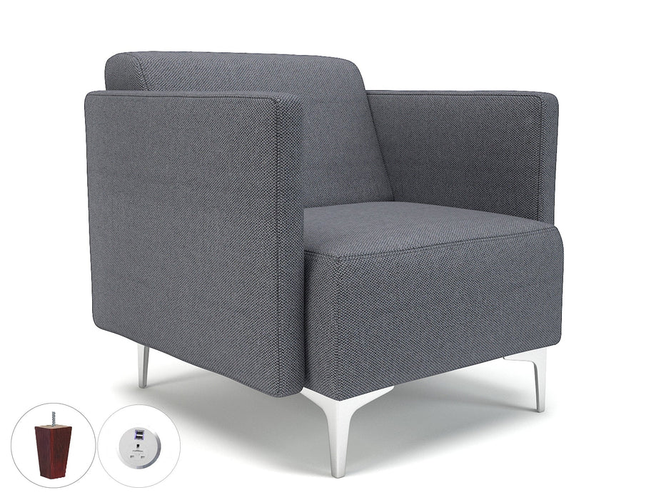 Napa Slim Arm 75cm Wide Armchair in Camira Era Fabric with Socket