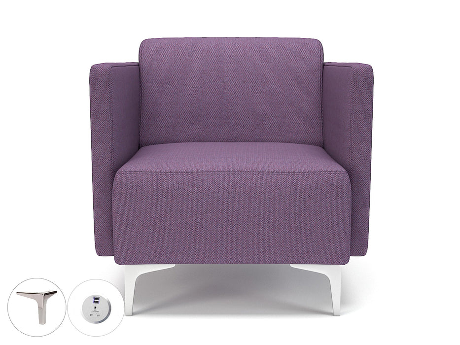 Napa Slim Arm 75cm Wide Armchair in Camira Era Fabric with Socket