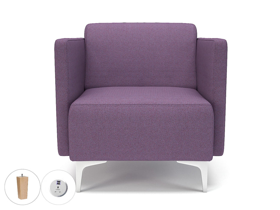 Napa Slim Arm 75cm Wide Armchair in Camira Era Fabric with Socket