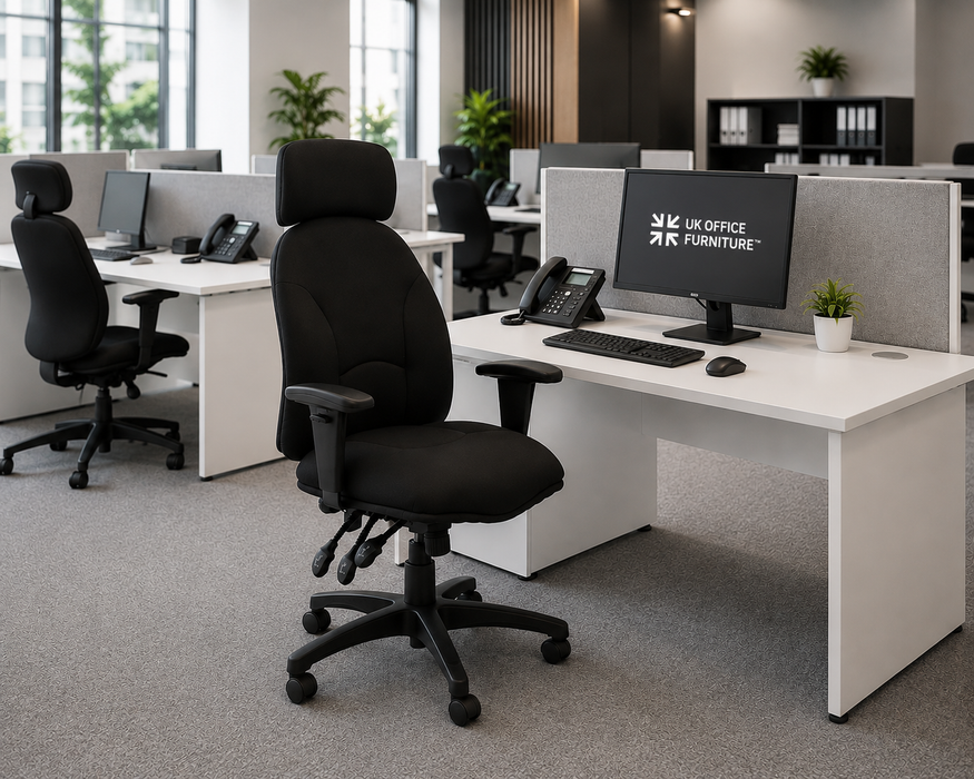 OE - Jet High Back Black Fabric Task Operator Office Chair