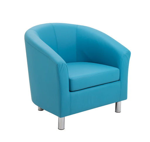 Tub Armchair with Metal Feet | Sky Blue PU