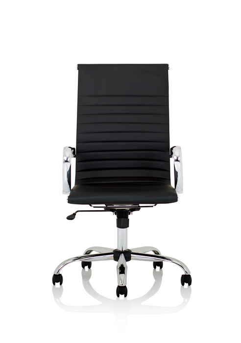 Nola Black Leather Executive Office Chair with Arms