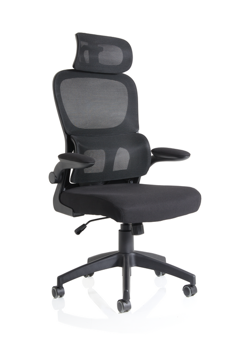 Iris Task Operator Mesh Back Fabric Seat With Headrest