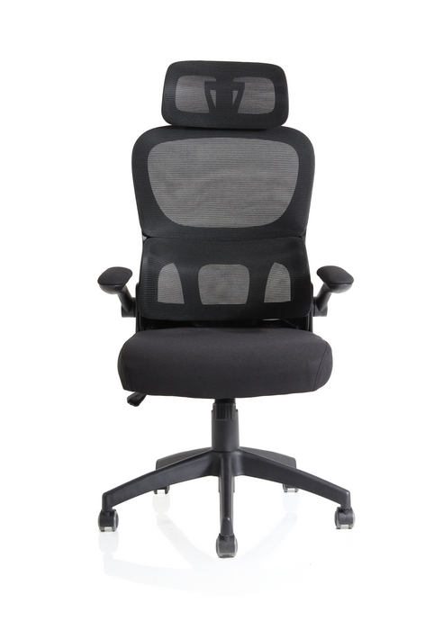 Iris Task Operator Mesh Back Fabric Seat With Headrest