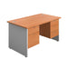 Panel Plus Rectangular Desk + 2 & 3 Drawer Fixed Pedestal Bundle (FSC) | 1400X800 | Beech/White