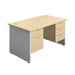 Panel Plus Rectangular Desk + 2 & 3 Drawer Fixed Pedestal Bundle (FSC) | 1400X800 | Maple/White