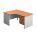 Panel Plus Left Radial Desk + 3 Drawer Fixed Pedestal Bundle (FSC) | 1600X1200 | Beech/White