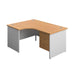 Panel Plus Left Radial Desk + 3 Drawer Fixed Pedestal Bundle (FSC) | 1600X1200 | Nova Oak/White