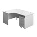 Panel Left Hand Radial Desk + 3 Drawer Mobile Pedestal Bundle (FSC) | 1600X1200 | White/White