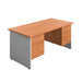 Panel Plus Rectangular Desk + 2 & 3 Drawer Fixed Pedestal Bundle (FSC) | 1600X800 | Beech/White