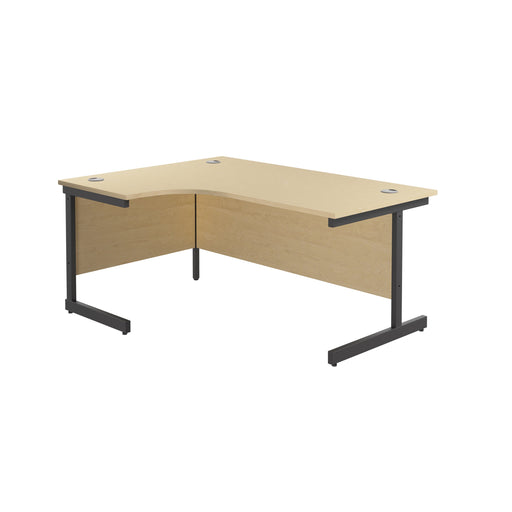 Single Upright Left Hand Radial Desk (FSC) | 1800 X 1200 | Maple/Black