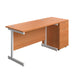 Single Upright Rectangular Desk + Desk High 3 Drawer Pedestal (FSC) | 1200 X 600 | Beech/White