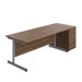 Single Upright Rectangular Desk + Desk High 3 Drawer Pedestal (FSC) | 1800 X 800 | Dark Walnut/Silver