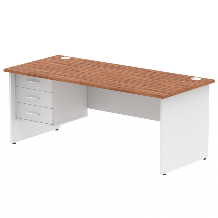 OE - Impulse 1800mm Panel End Straigh Desk With Single Fixed Pedestal Two Tone