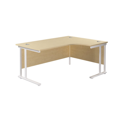 Twin Upright Right Hand Radial Desk (FSC) | 1800X1200 | Maple/White