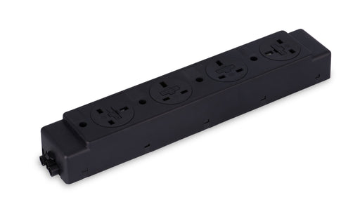 Under Desk Power Module | 4 x UK Power Sockets | Black