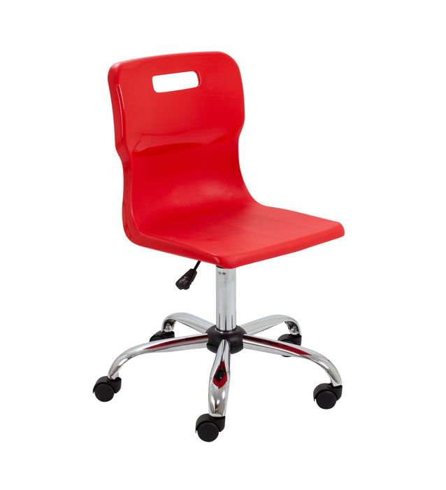 Titan Swivel Senior Chair Red Castors