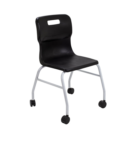 Titan Move 4 Leg Chair With Castors Black