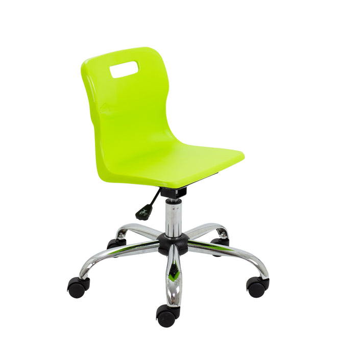 Titan Swivel Junior Chair Lime Castors