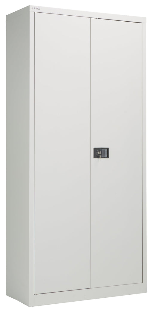 Bisley Steel Double Door Contract Cupboard With 4 Shelves Goose Grey