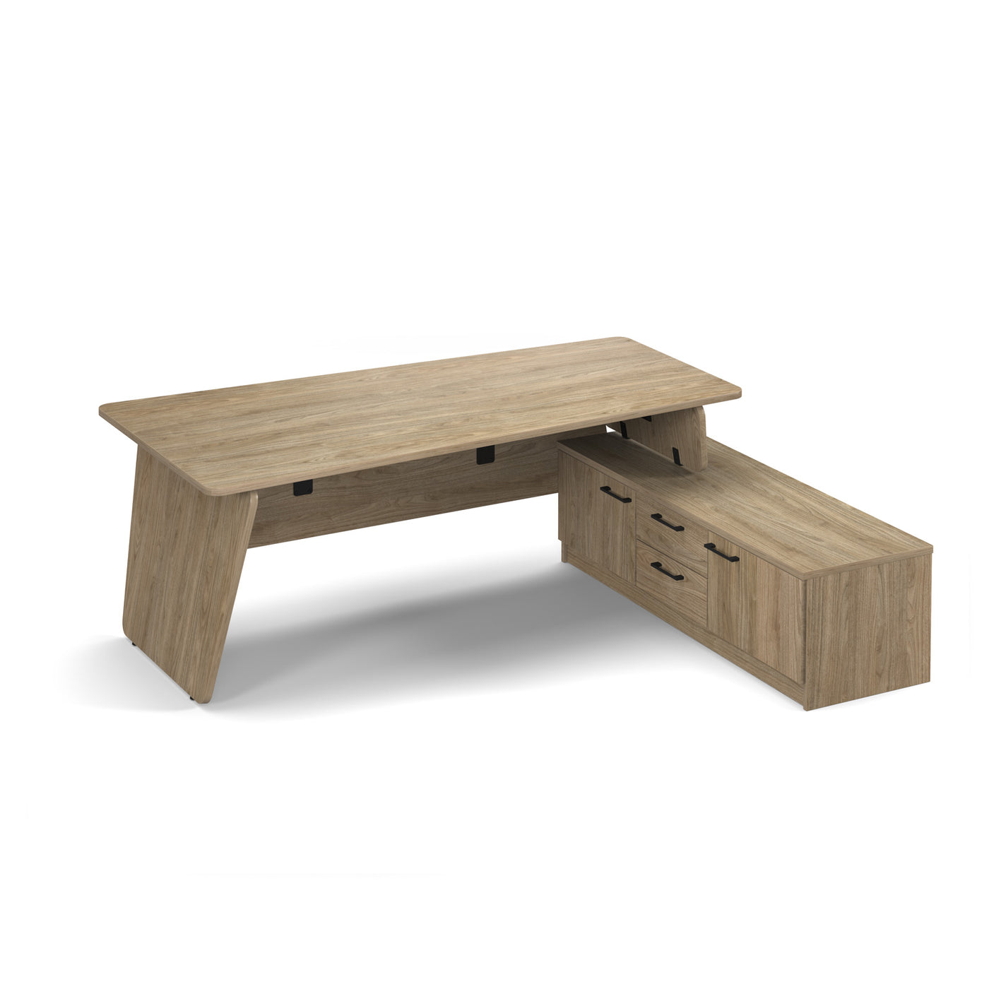 Anson executive desk with panel end legs 2000mm x 1000mm with 1600mm d ...