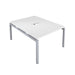 Telescopic 2 Person White Bench With Cut Out 1200 X 600 Black