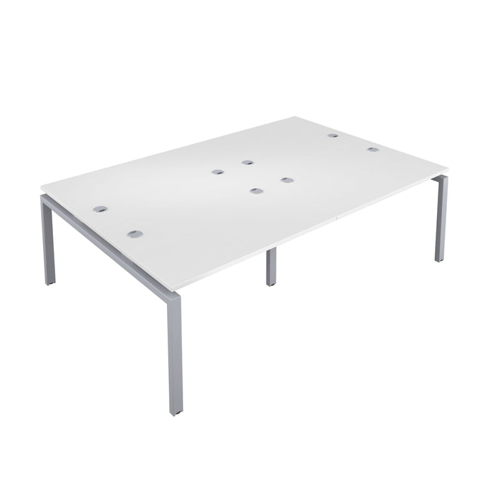 Telescopic 4 Person White Bench With Cable Port 1200 X 800 Silver