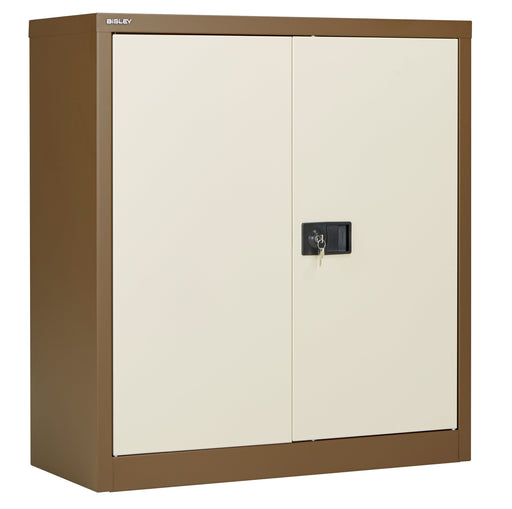 Bisley Steel Double Door Contract Cupboard With 1 Shelf Coffee Cream