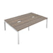 Telescopic Sliding 4 Person Grey Oak Bench With Cut Out 1200 X 600 Silver