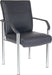Teknik Greenwich Black Leather Faced 4 Legged Reception Chair With Sturdy Nylon Armrests