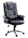 Teknik Lombard Black Bonded Leather Executive Armchair with Gull Wing Closed Armrests and Aluminium Base