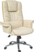 Teknik Windsor Cream Bonded Leather Executive Armchair with Gull Wing Closed Armrests and Aluminium Base