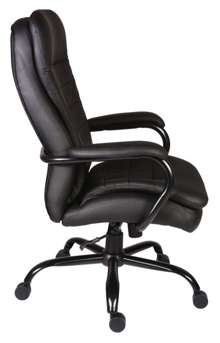 Teknik Goliath Heavy Duty Black Bonded Leather Faced Executive Office Chair Matching Padded Armrests - image 3