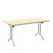 One Union Rectangular Folding Table 1400 X 800 Chrome Maple