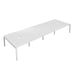 Telescopic 8 Person White Bench With Cut Out 1200 X 600 Silver