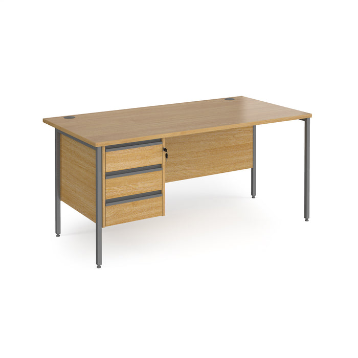 Contract 25 H-Frame straight desk with 3 drawer pedestal