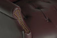 Teknik Chairman Burgundy Swivel Button Tufted Luxury Bonded Leather Executive Chair - image 4