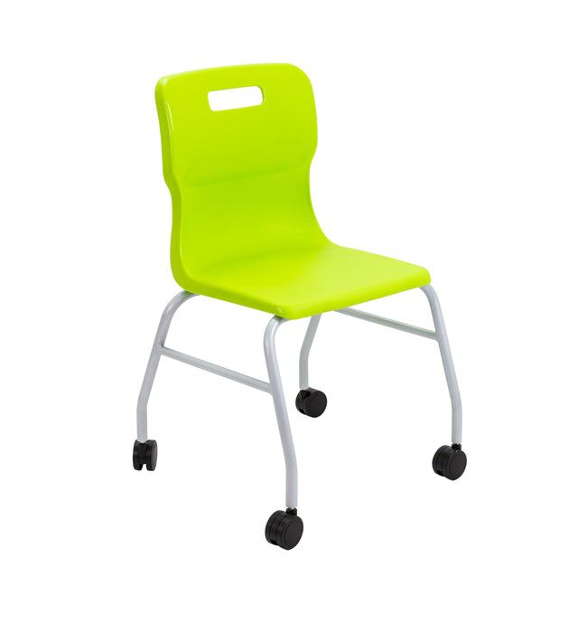 Titan Move 4 Leg Chair With Castors Lime