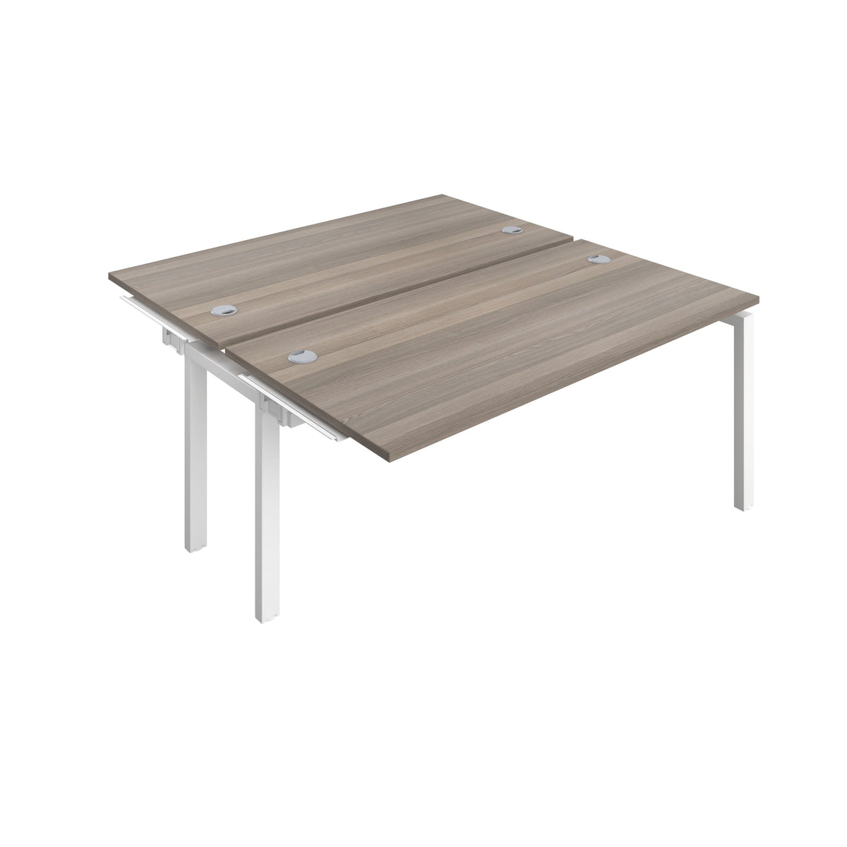 Telescopic Sliding 2 Person Grey Oak Bench Extension With Cable Port ...