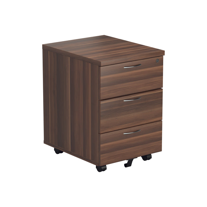 3 Drawer Mobile Pedestal Dark Walnut