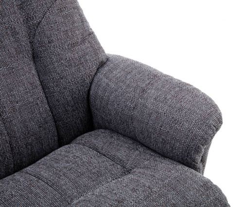 Teknik Denver Recliner Greystone Fabric with Swivel Recline Function Stylish Natural Wood Five Star Base and Matching Footstool - image 7